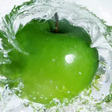water, green ones, apple