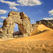 Desert, Dunes, Automobile, rocks