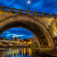 basilica, River, Rome, Italy, Vatican, Bridge Sant Angelo