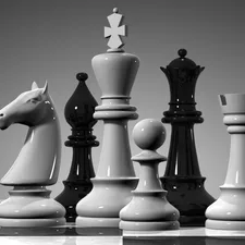 figure, chess, Black and white