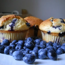 Muffins, blueberries