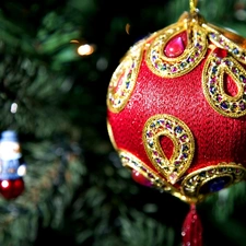 christmas tree, bauble, blur, Beauty