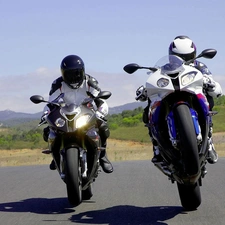 Two cars, BMW S1000RR