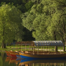 Boats, Park, lake