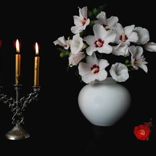 Candlestick, Flowers, bouquet