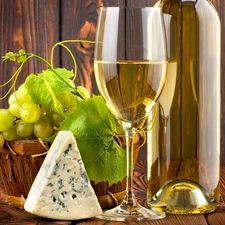 Bottle, Grapes, cheese, Wines