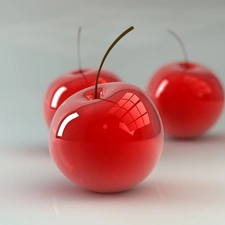 glass, cherries