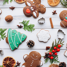 anise, cinnamon, Gingerbread, cones, Christmas
