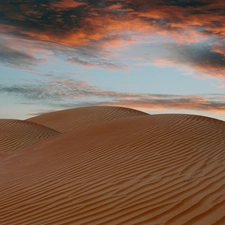 Desert, hot, clouds, Dunes