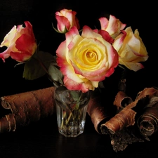 cork, bouquet, roses