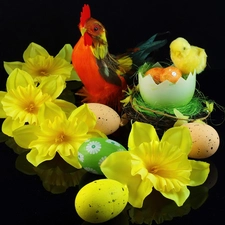decoration, Easter, cocking, chicken, eggs