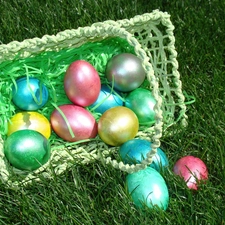 color, basket, Easter, eggs