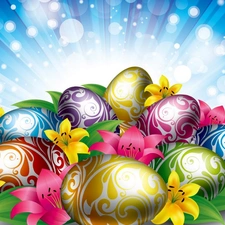 eggs, decor, color, eggs, Easter