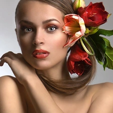 Make-up, Women, Flowers