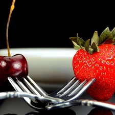 Forks, cherry, Strawberry