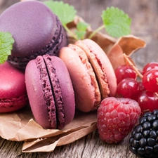 Cookies, Macaroons, Fruits, color