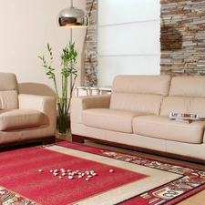 wine glass, Colourfull Flowers, Armchair, carpet, Sofa