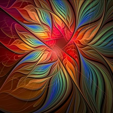 color, abstraction, graphics, Colourfull Flowers