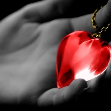 Heart, hand, Red