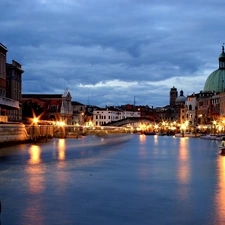 lighting, Venice, evening