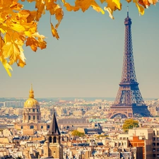 panorama, autumn, Eiffla, Paris, tower