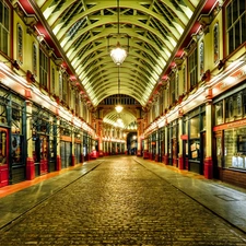 passage, London, Houses, stores, Street