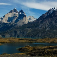 Patagonia, lake, Mountains