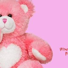 Fur, teddy bear, Pink