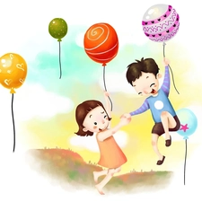 play, Kids, Balloons