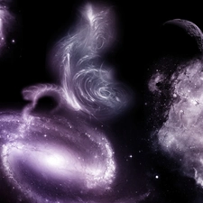 Planet, Universe, purple, Galaxy