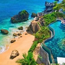 summer, Bali, Beaches, Pool, sea