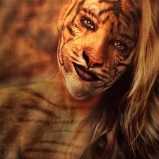 Women, tiger