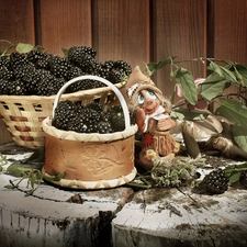 trunk, robust, viewes, blackberries, Baskets, trees, Puppet