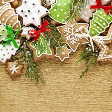 Cookies, Christmas, Twigs, icing