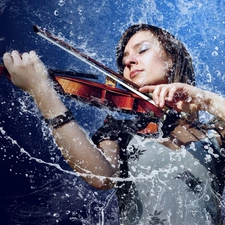 water, girl, Fiddle