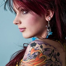 ear-ring, tattooed, Women