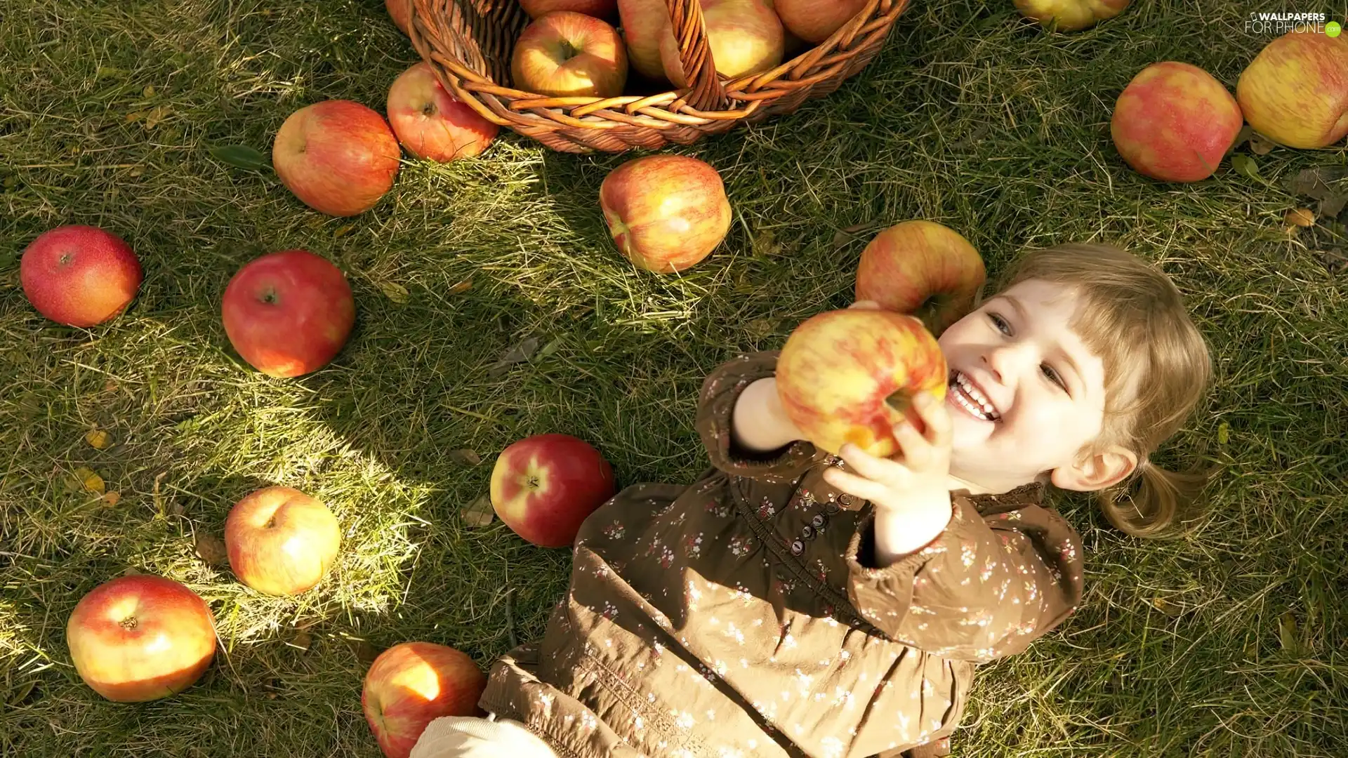 apples, girl, color