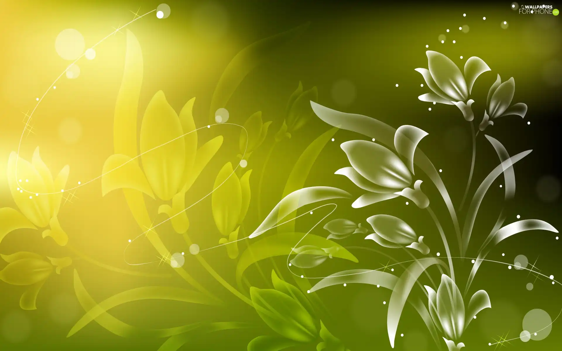 Flowers, green ones, background