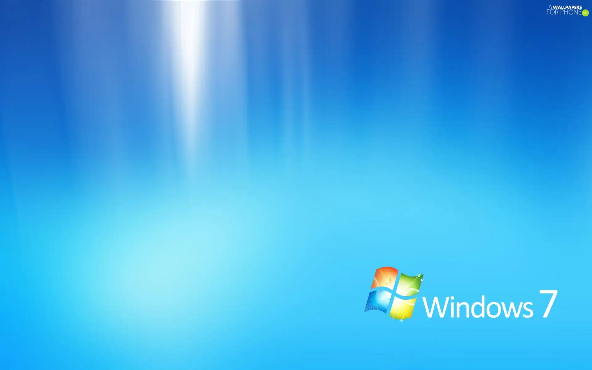 logo, Windows 7, The luminous, background, Blue