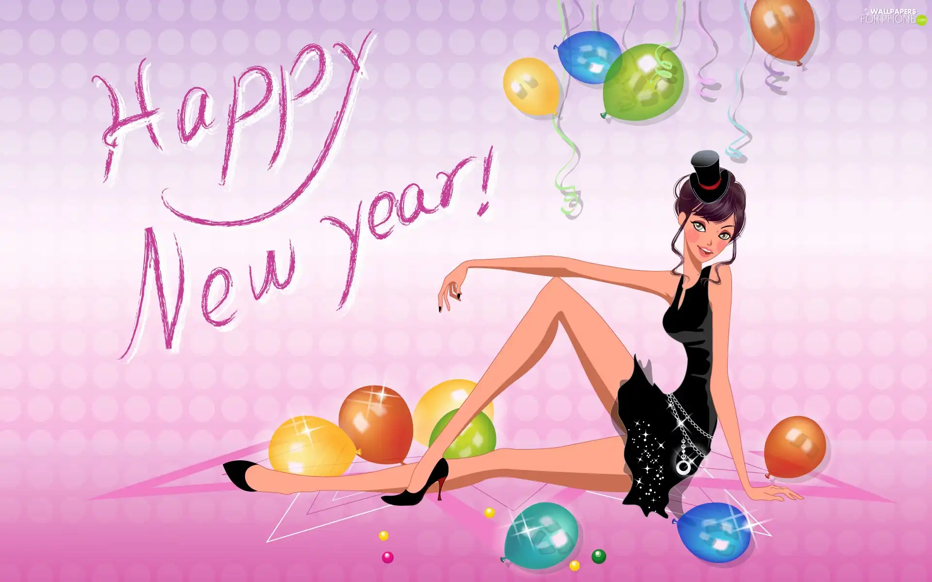 New Year, Women, Balloons