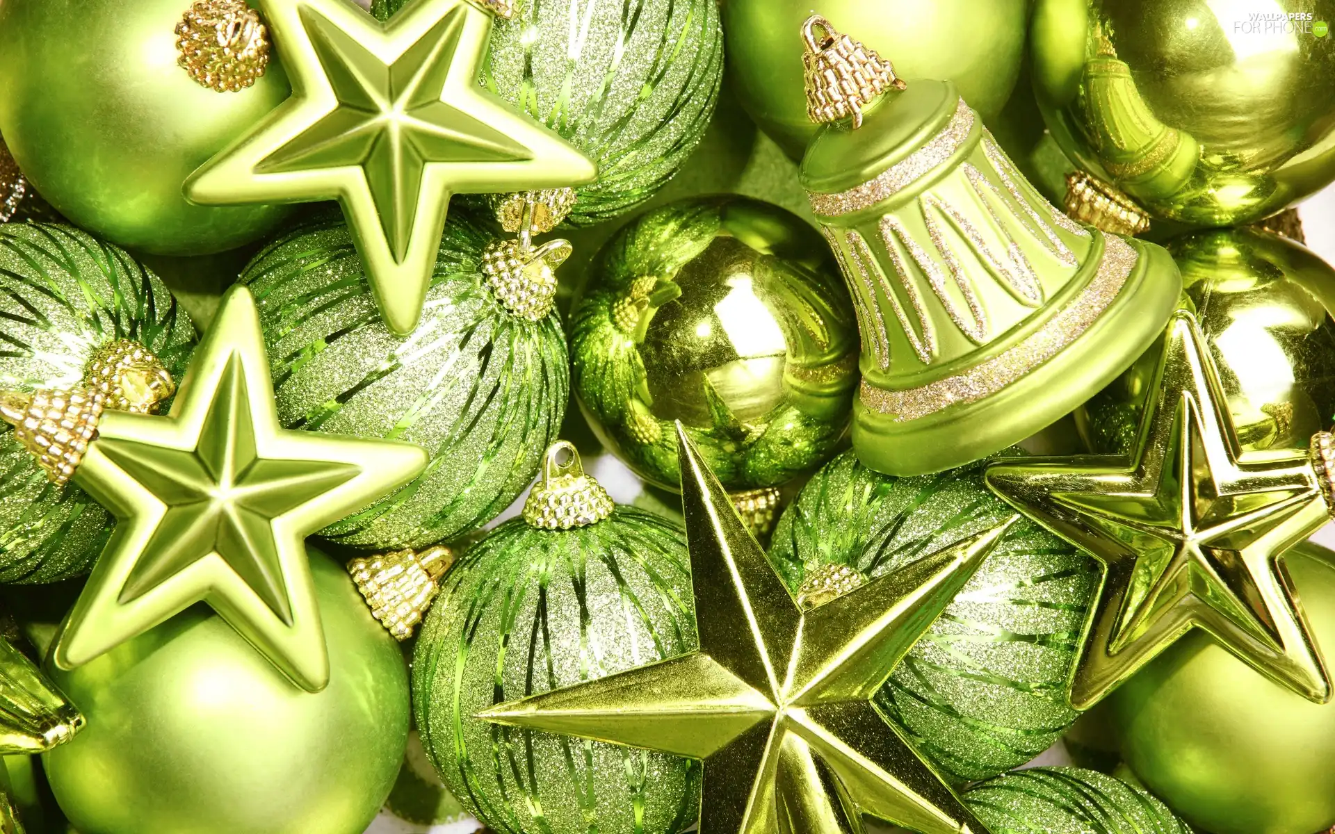 green ones, Christmas, baubles, ornamentation