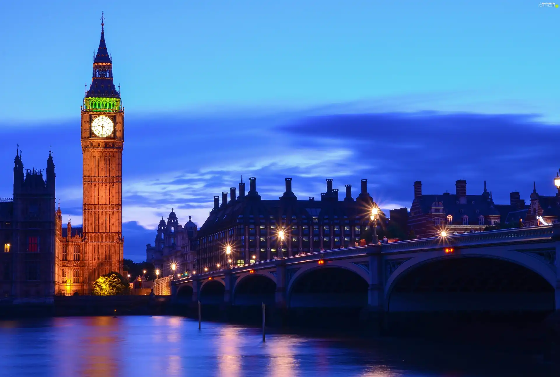 London, Westminster Bridge, Big Ben, Westminster Palace