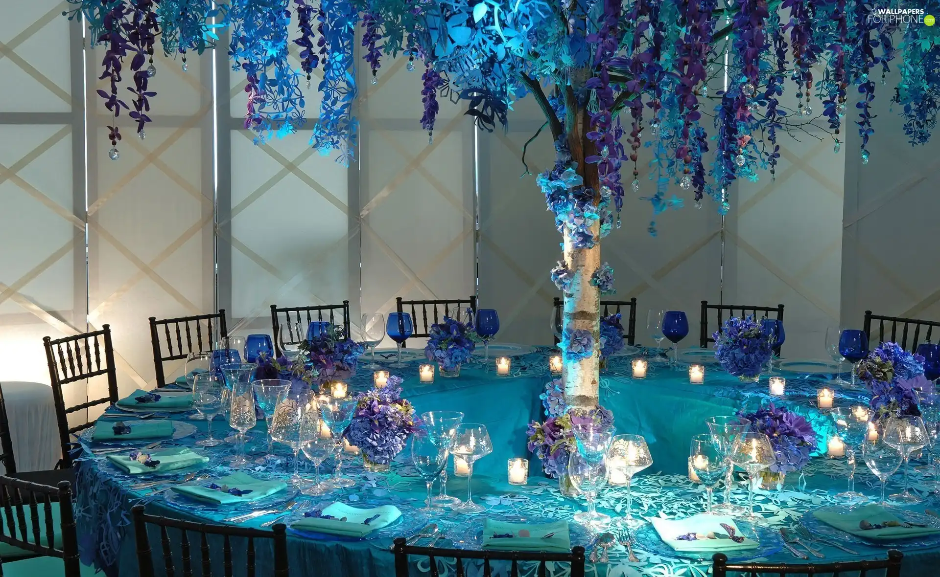 Blue, decoration, Table, cover, Restaurant