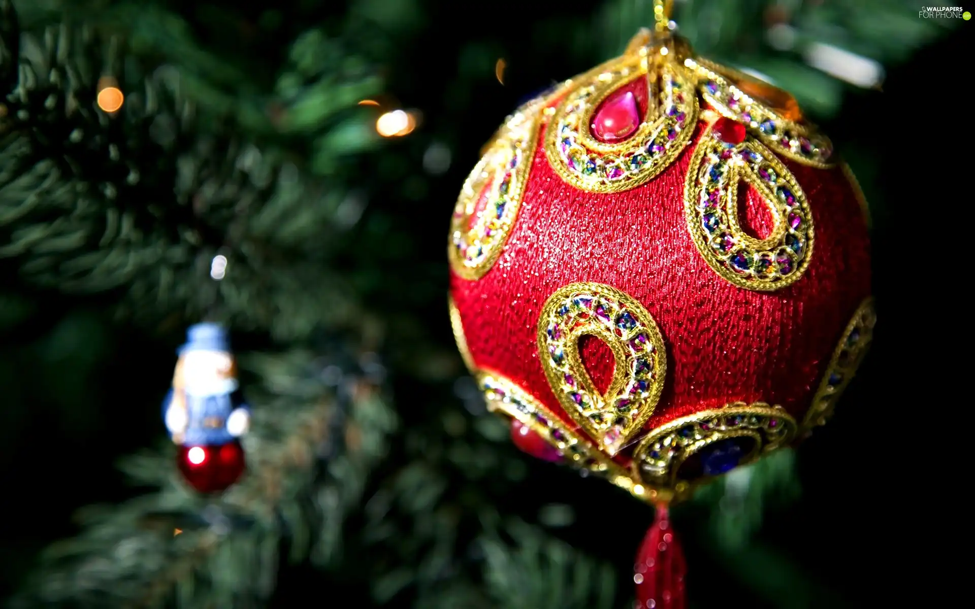 christmas tree, bauble, blur, Beauty