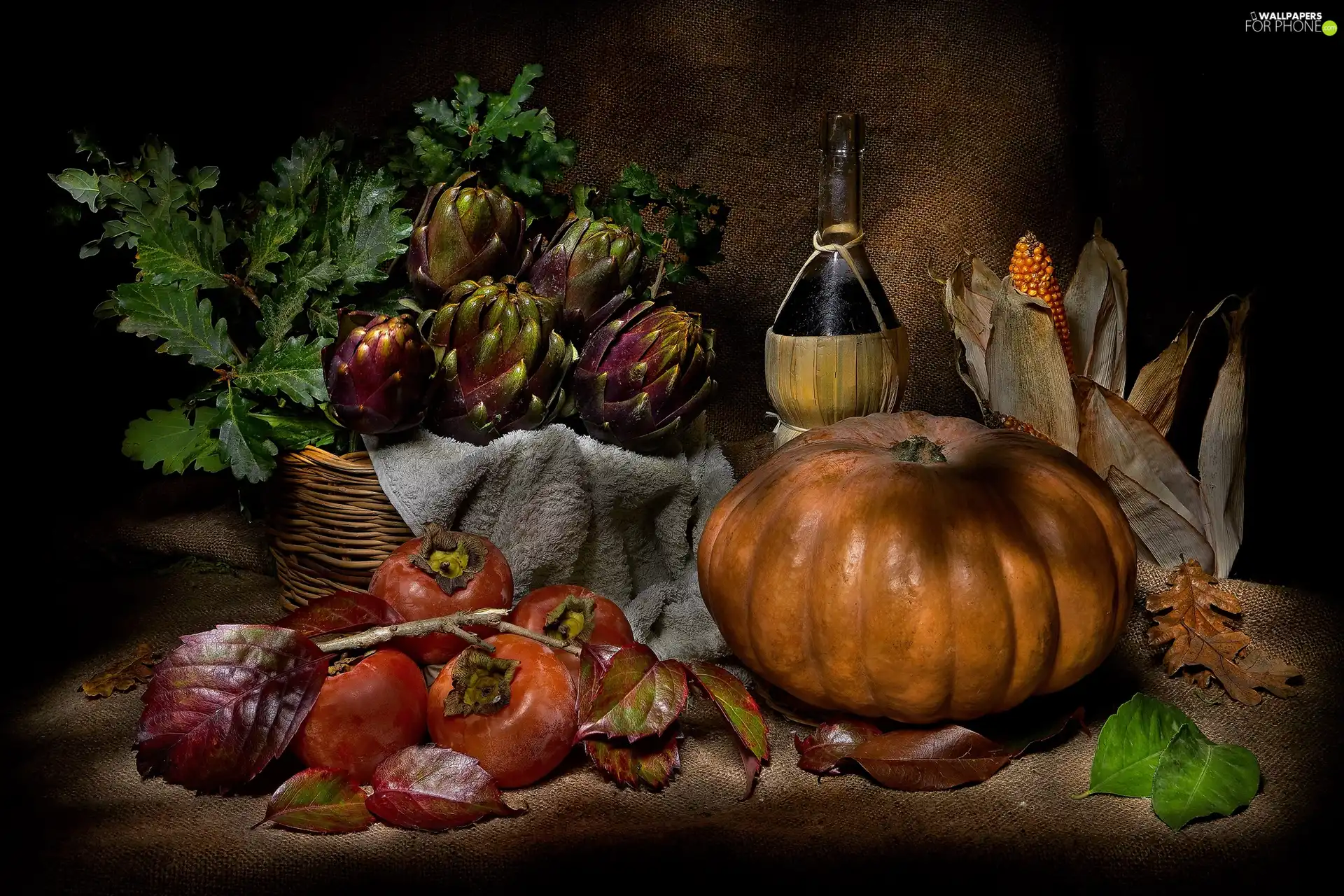 artichokes, vegetables, Leaf, Bottle, pumpkin, Persimmon