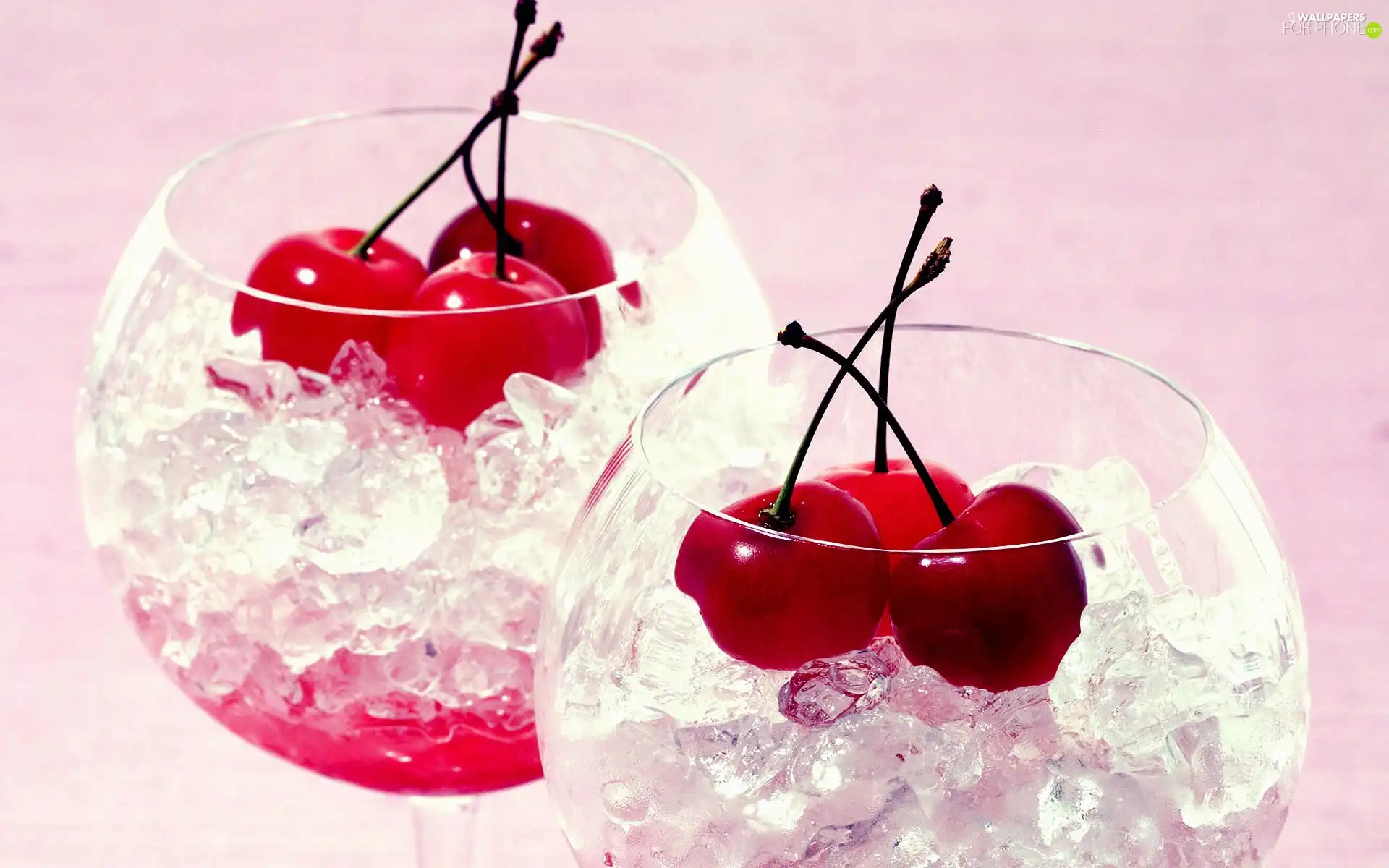 cherries, glasses, Icecream