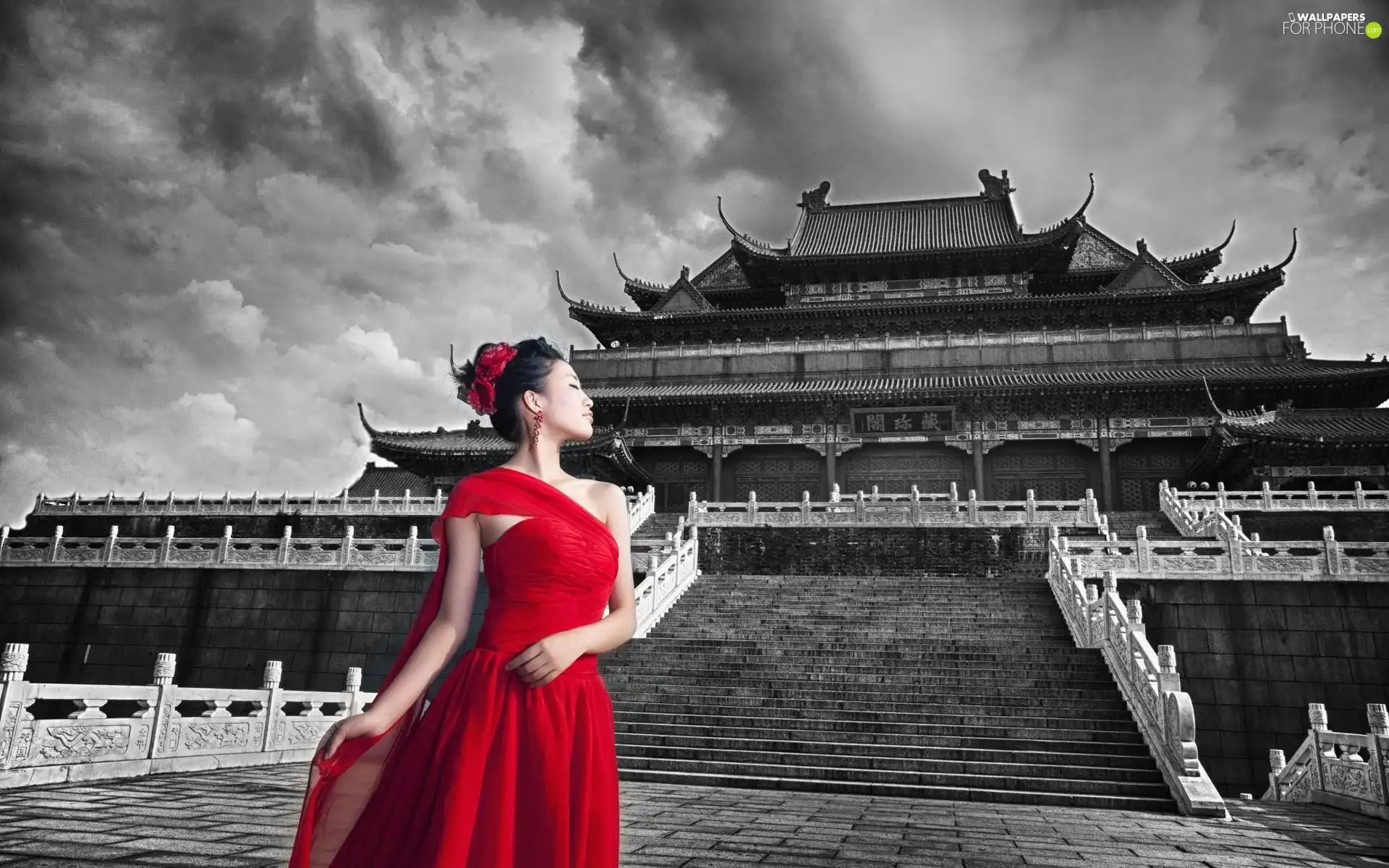 Chinese, architecture, Dress, China, red hot, Buldings