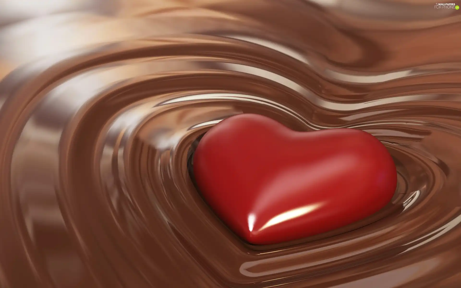 chocolate, Heart, Smooth - For phone wallpapers: 2560x1600