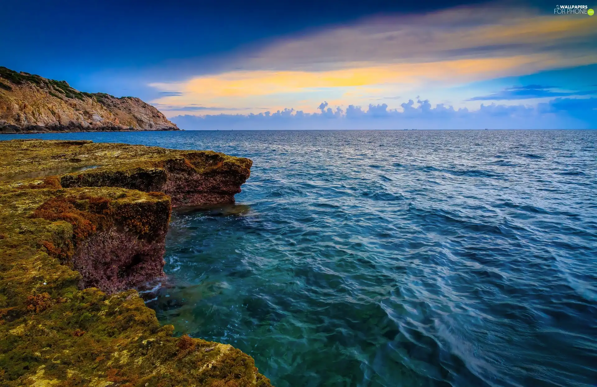 cliff, sea, rocks