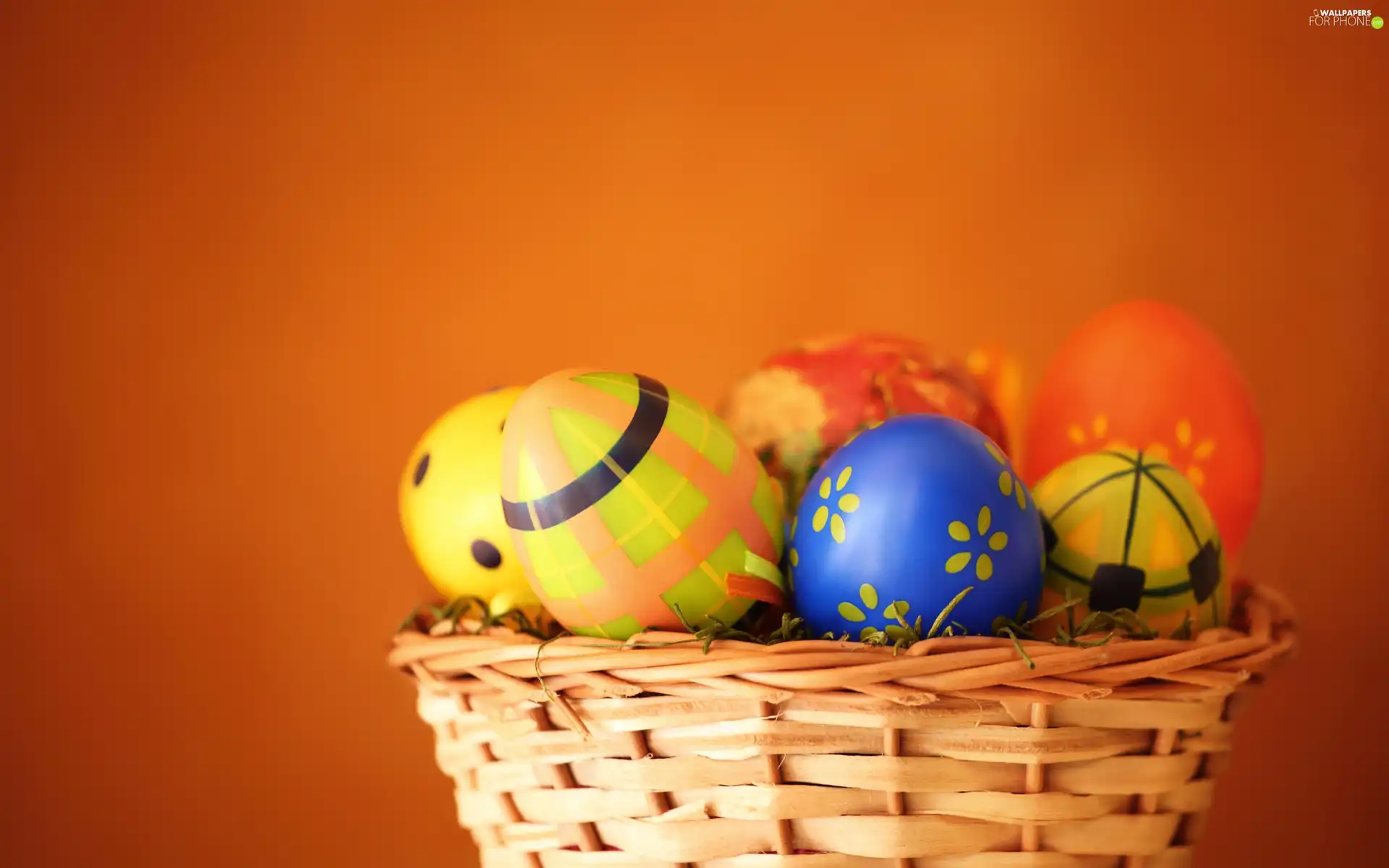Easter, basket, eggs
